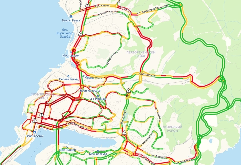 Пробки в Владивостоке онлайн – Яндекс пробки