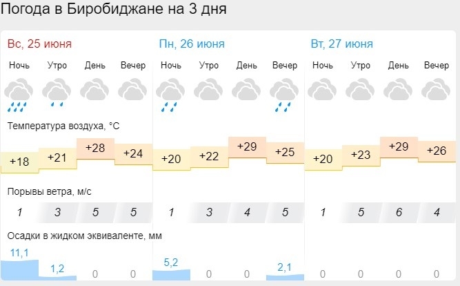 Погода в Биробиджане на 10 дней, прогноз на сегодня и …